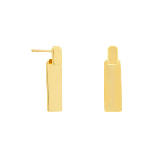 Vurchoo Minimal Rectangle Link Studs Gold - Ghana