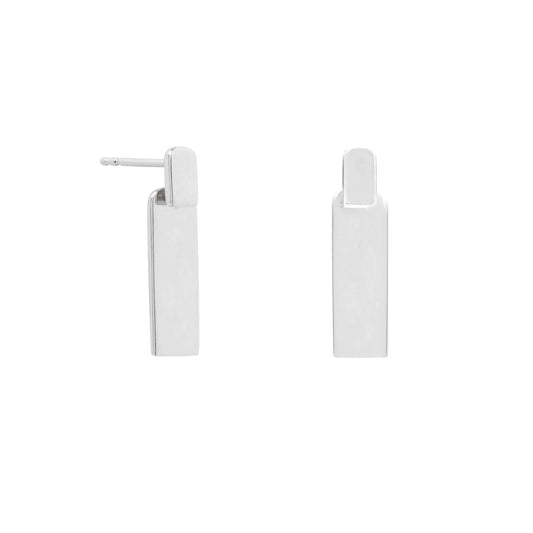 Vurchoo Minimal Rectangle Link Studs Silver - Ghana