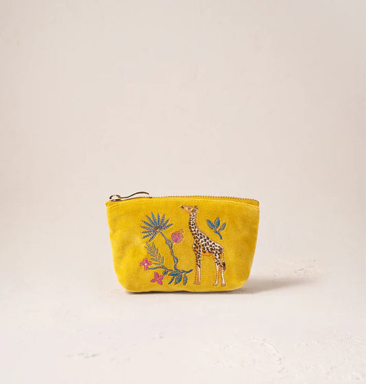 Elizabeth Scarlett Wild Giraffe Palm Coin Purse - Mustard Yellow