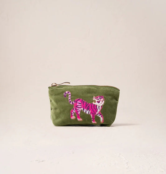 Elizabeth Scarlett Wild Tiger Coin Purse - Fern Green