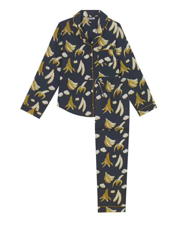 Their Nibs Women's Cotton Pyjamas - Navy Bananas