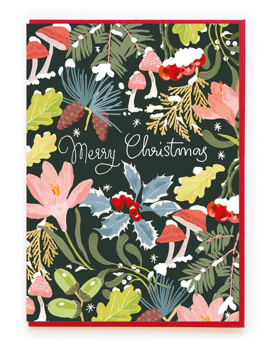 Winter Floral Christmas Card