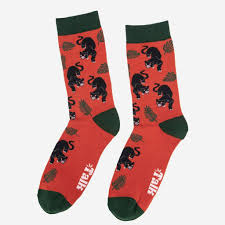 Sock Talk Men's Rust Panther Print Bamboo Socks