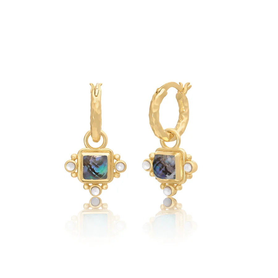 Azuni Helena Hoop & Stone Charm Earring