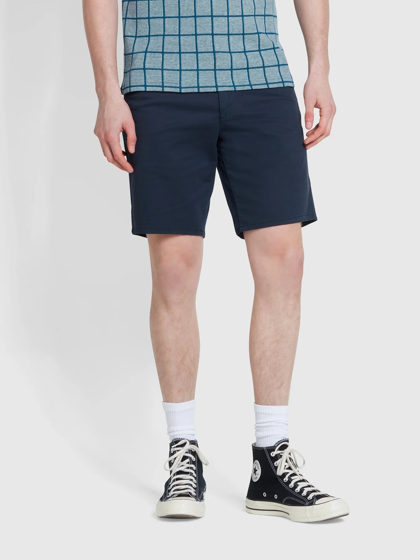 Farah Hawk Organic Cotton Chino Shorts - Navy