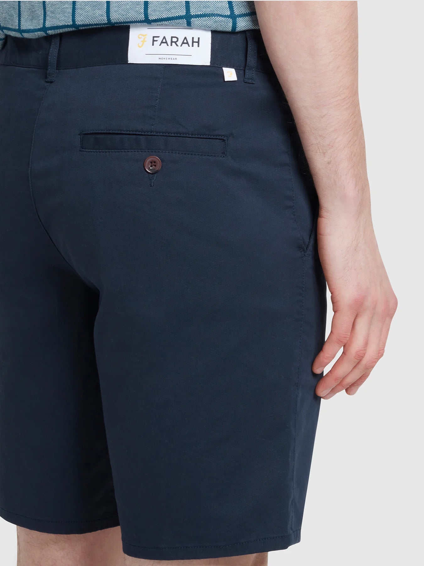 Farah Hawk Organic Cotton Chino Shorts - Navy