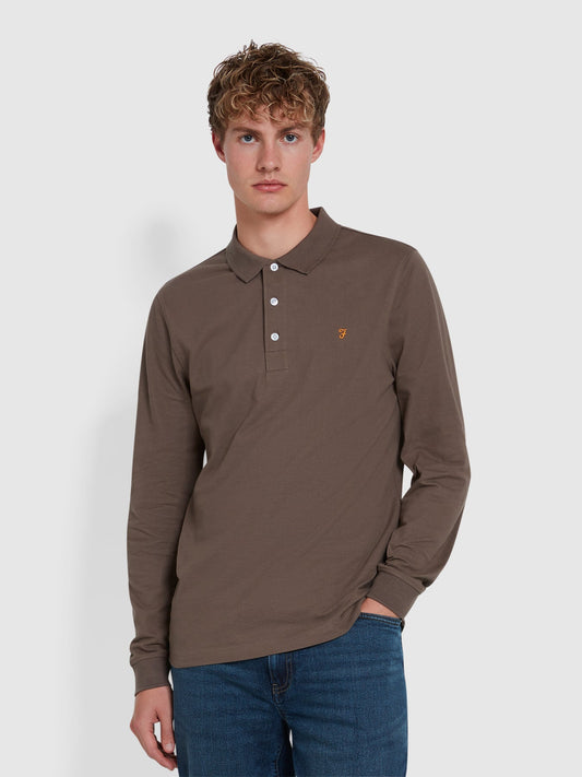 Blanes Polo Long Sleeve Shirt - Mushroom