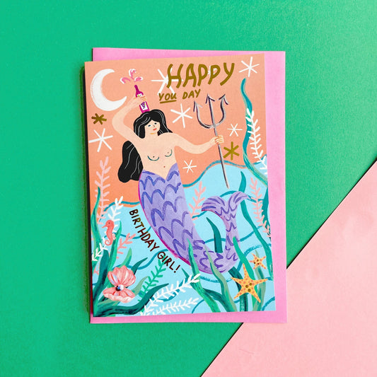 Happy You Day Mermaid Birthday Card