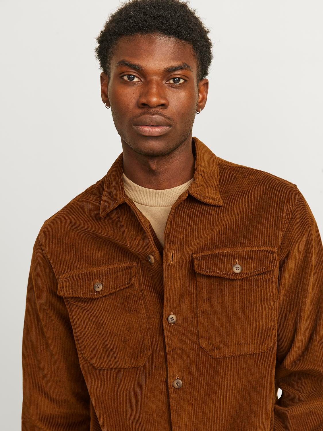 Jack & Jones Eddie Corduroy Shirt - Monk Brown