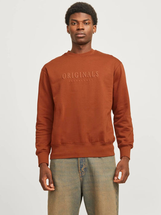 Jack & Jones Frederik Printed Sweater - Brandy Brown