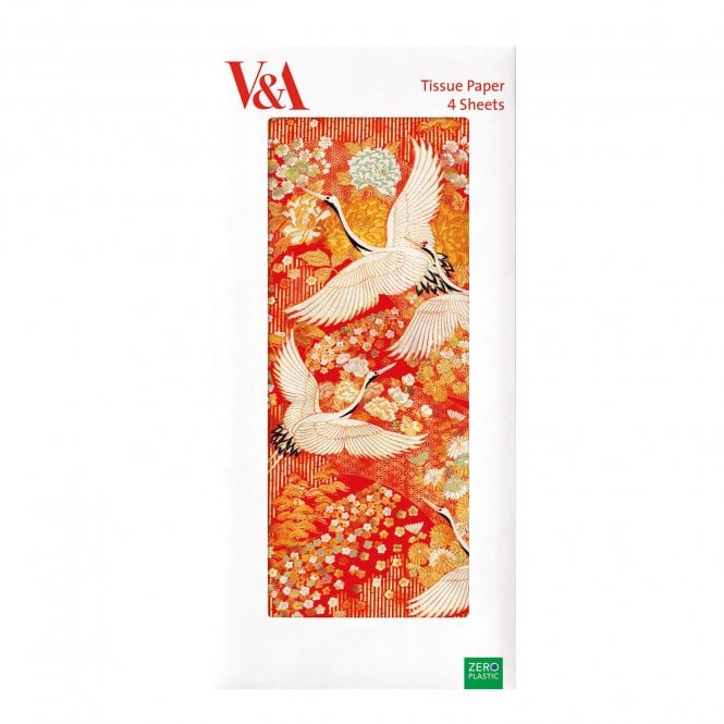 V&A 4 Sheets Tissue Paper - Kimono Cranes