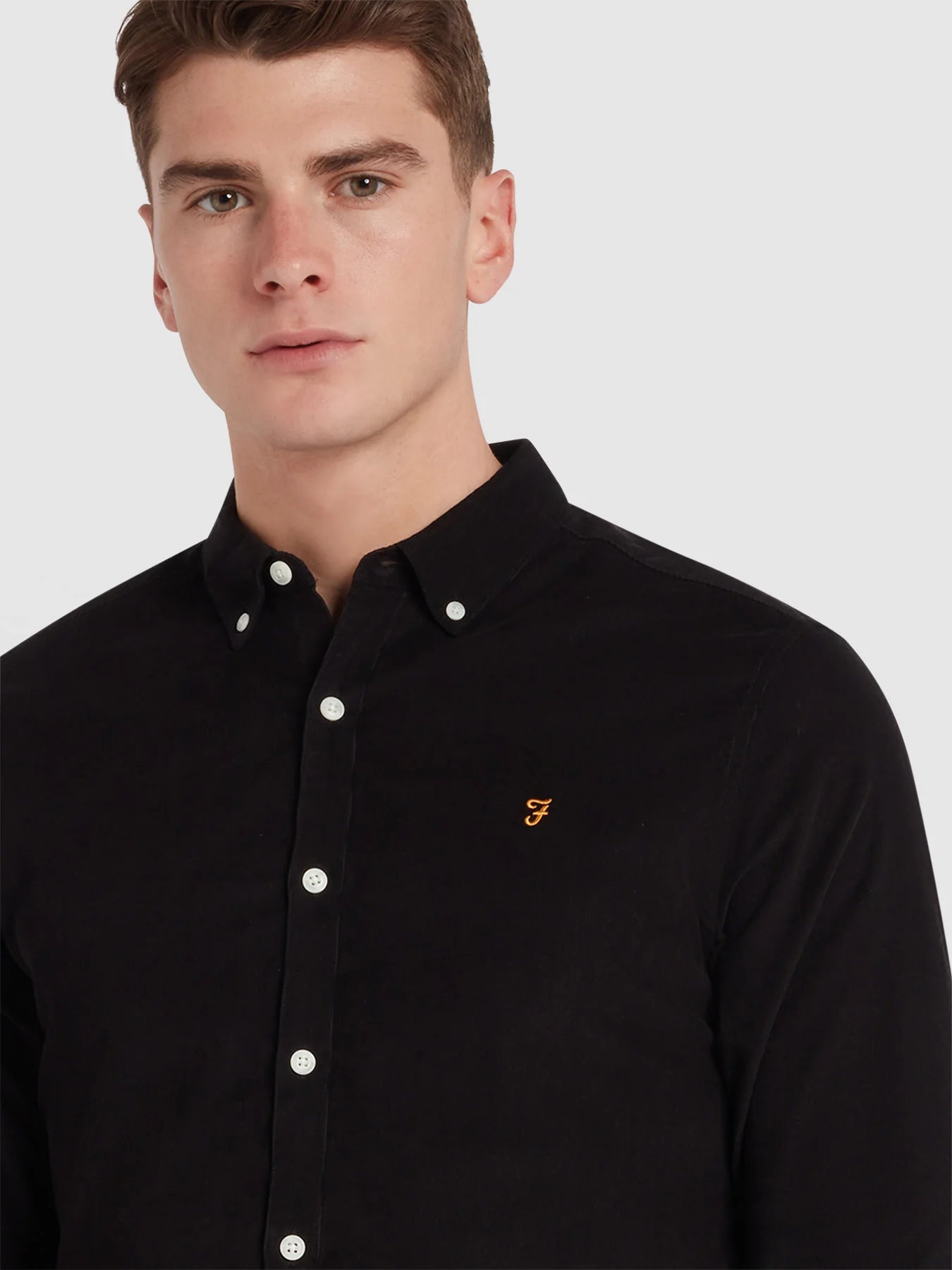 Fontella Slim Fit Corduroy Shirt - Black