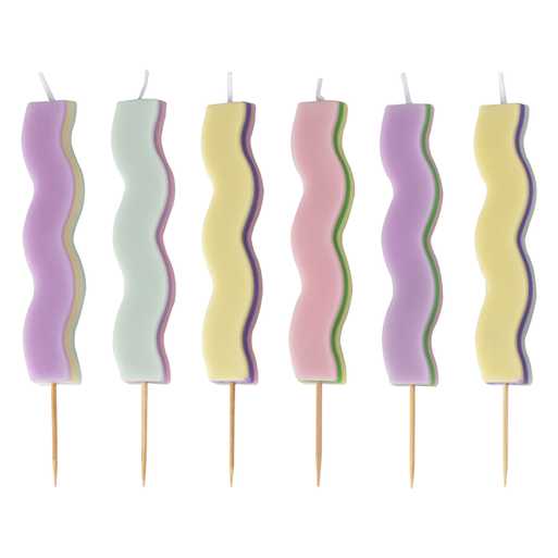 Pastel Cake Candles - Pack of 6