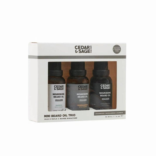 Cedar & Sage Mini Beard Oil Trio