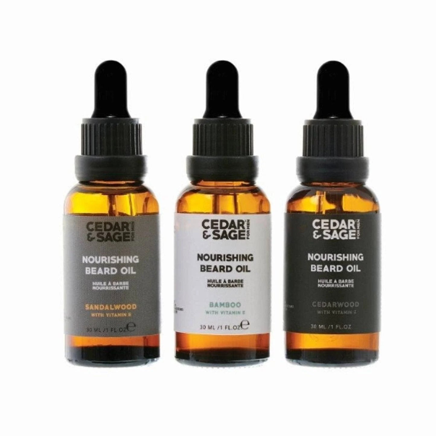 Cedar & Sage Mini Beard Oil Trio