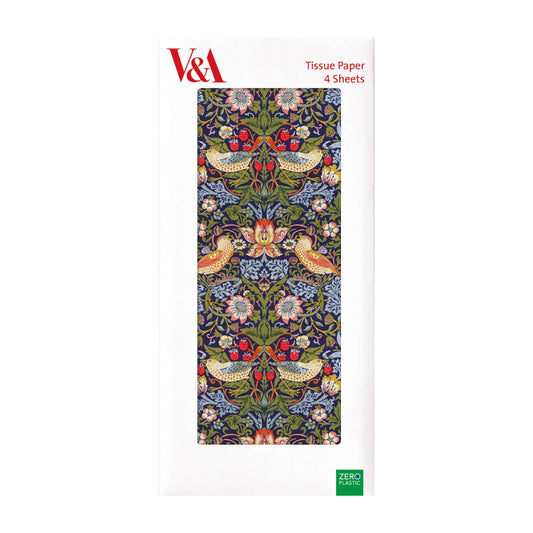 V&A William Morris 4 Sheets Tissue Paper - Strawberry Thief