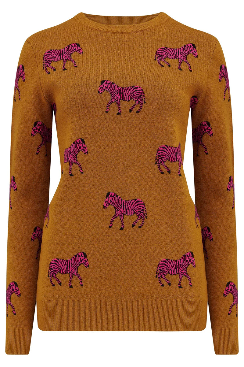 SugarHill Brighton Lizzie Jumper - Tobacco Pink Zebra