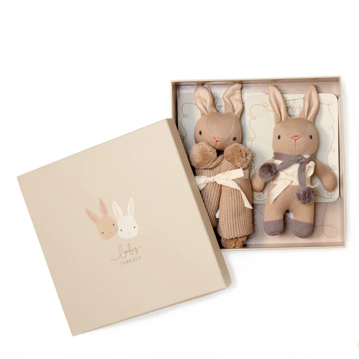 Thread Bear Design Taupe Bunny Gift Set