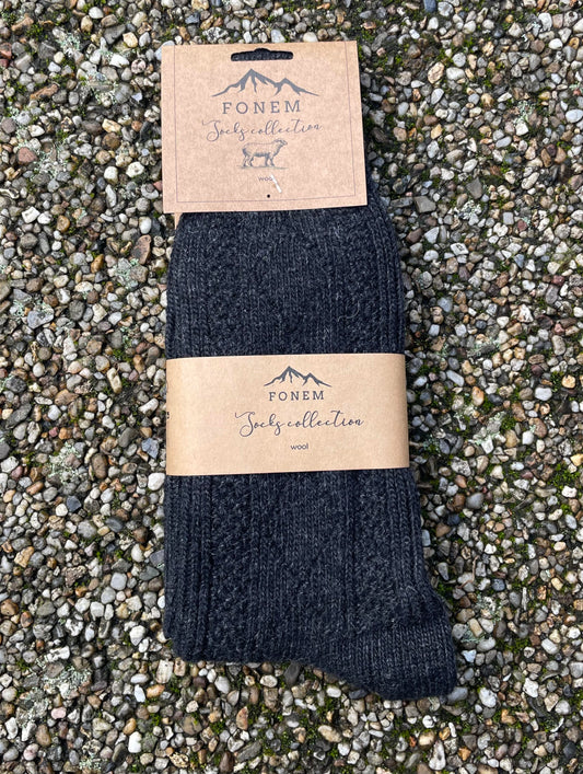 Fonem Men's Nordic Wool Socks - Anthracite