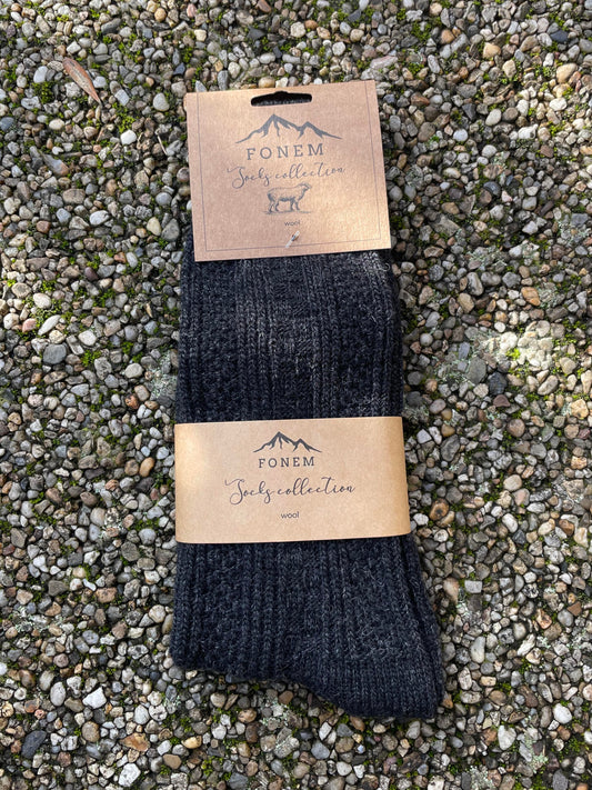 Fonem Women's Nordic Wool Socks - Anthracite