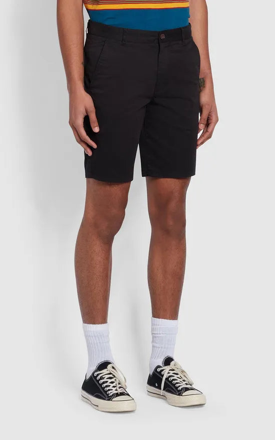 Farah Hawk Organic Cotton Chino Shorts - Black