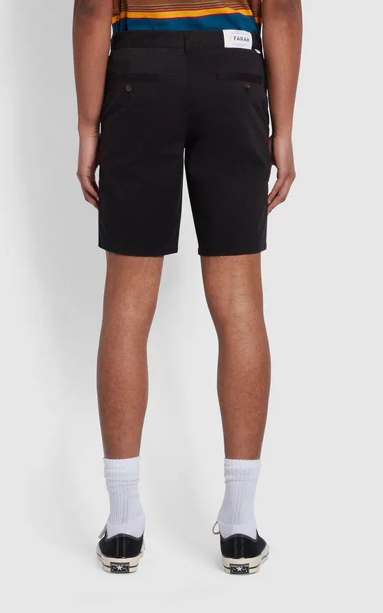 Farah Hawk Organic Cotton Chino Shorts - Black