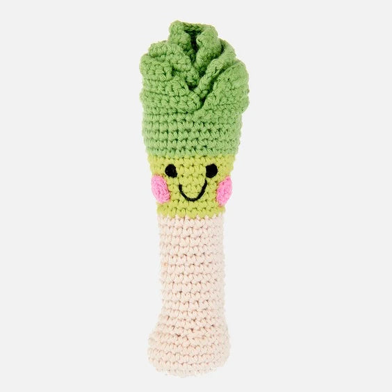 Pebble Knitted Friendly Leek Rattle