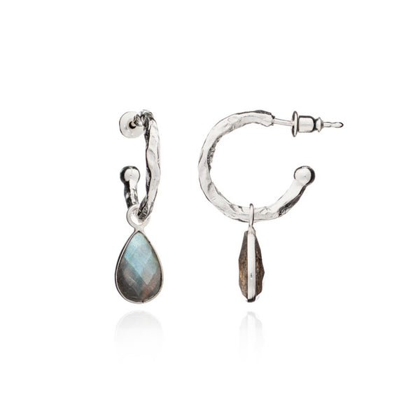 Azuni Marina Hoop Gemstone Earrings Silver