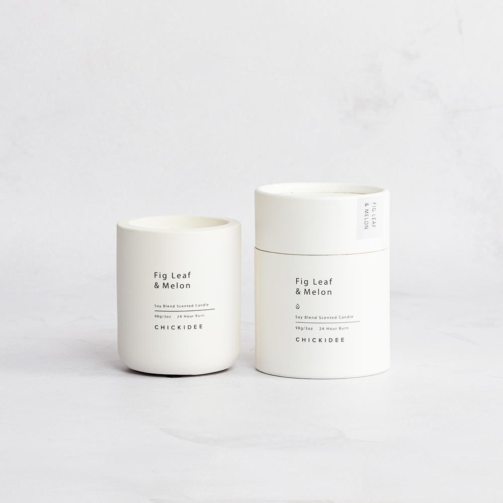 Fig Leaf & Melon Mini Concrete Candle