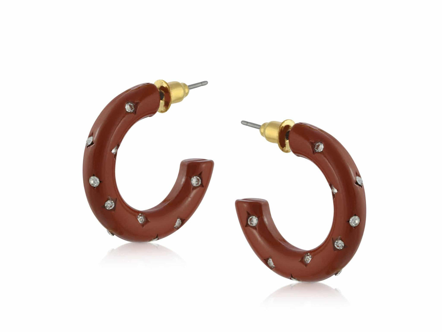 Nia Encrusted Hoop Maroon - Big Metal London