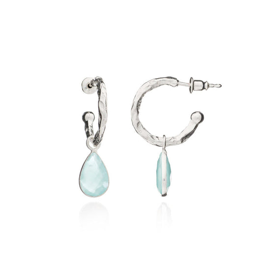 Azuni Marina Hoop Gemstone Earrings Silver