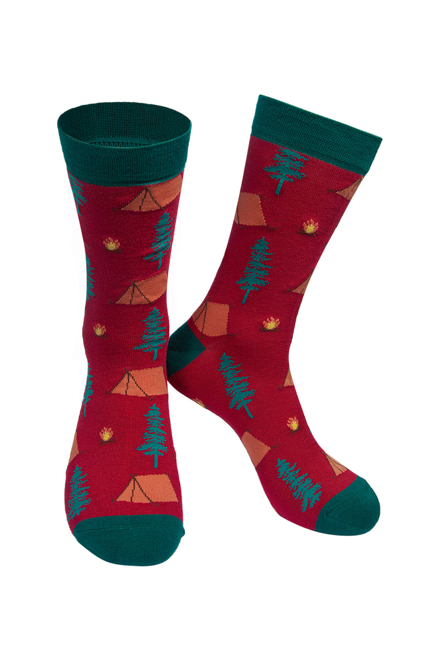 Men's Burgundy Campsite Bamboo socks