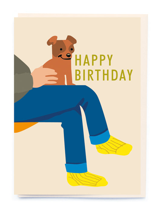 Dog On Lap Card