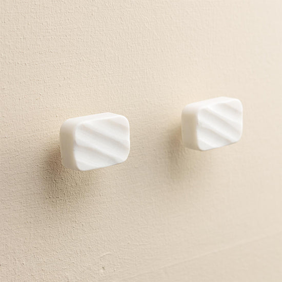 Eesha White Marble Rectangle Drawer Knobs