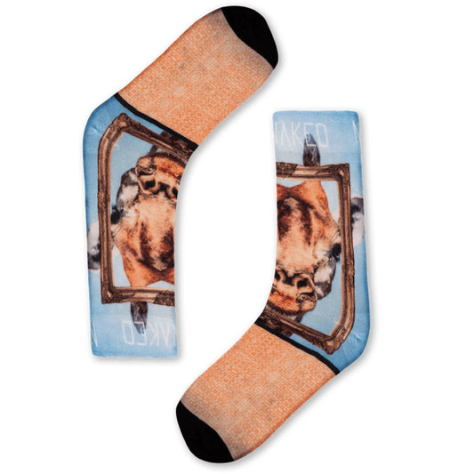 Naked Patterned Unisex Bamboo Socks / Giraffe