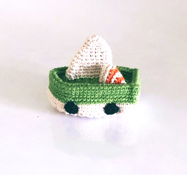 Pebble Knitted Boat Rattle