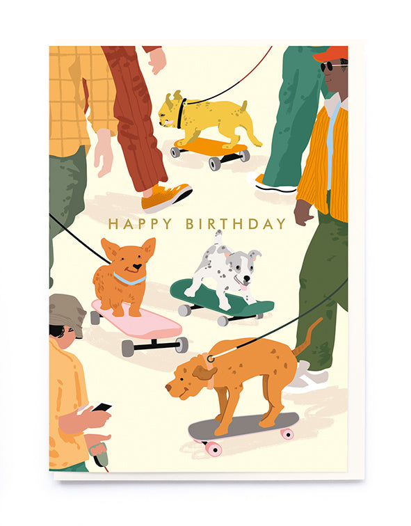 Skate Board Dogs Card