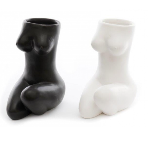 Silhouette White Sitting Vase