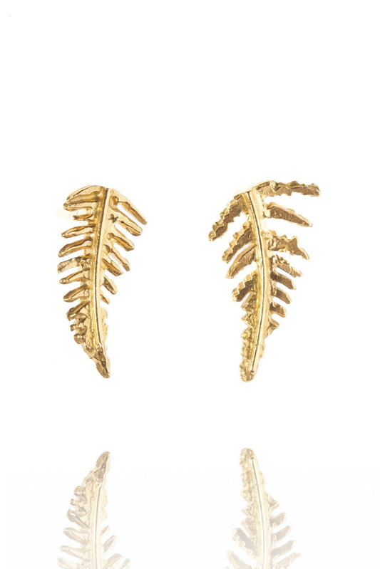 Amanda Coleman Gold Fern Stud Earrings