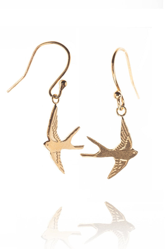 Amanda Coleman Swallow Drop Earrings in Gold