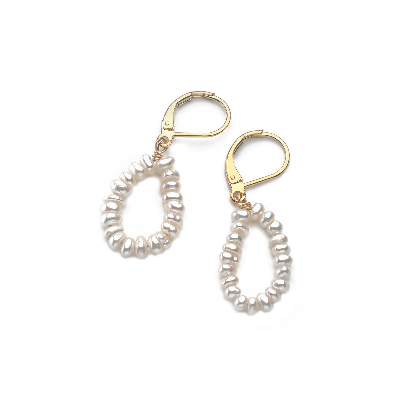 White Leaf Fresh Water Pearl Drop Earring