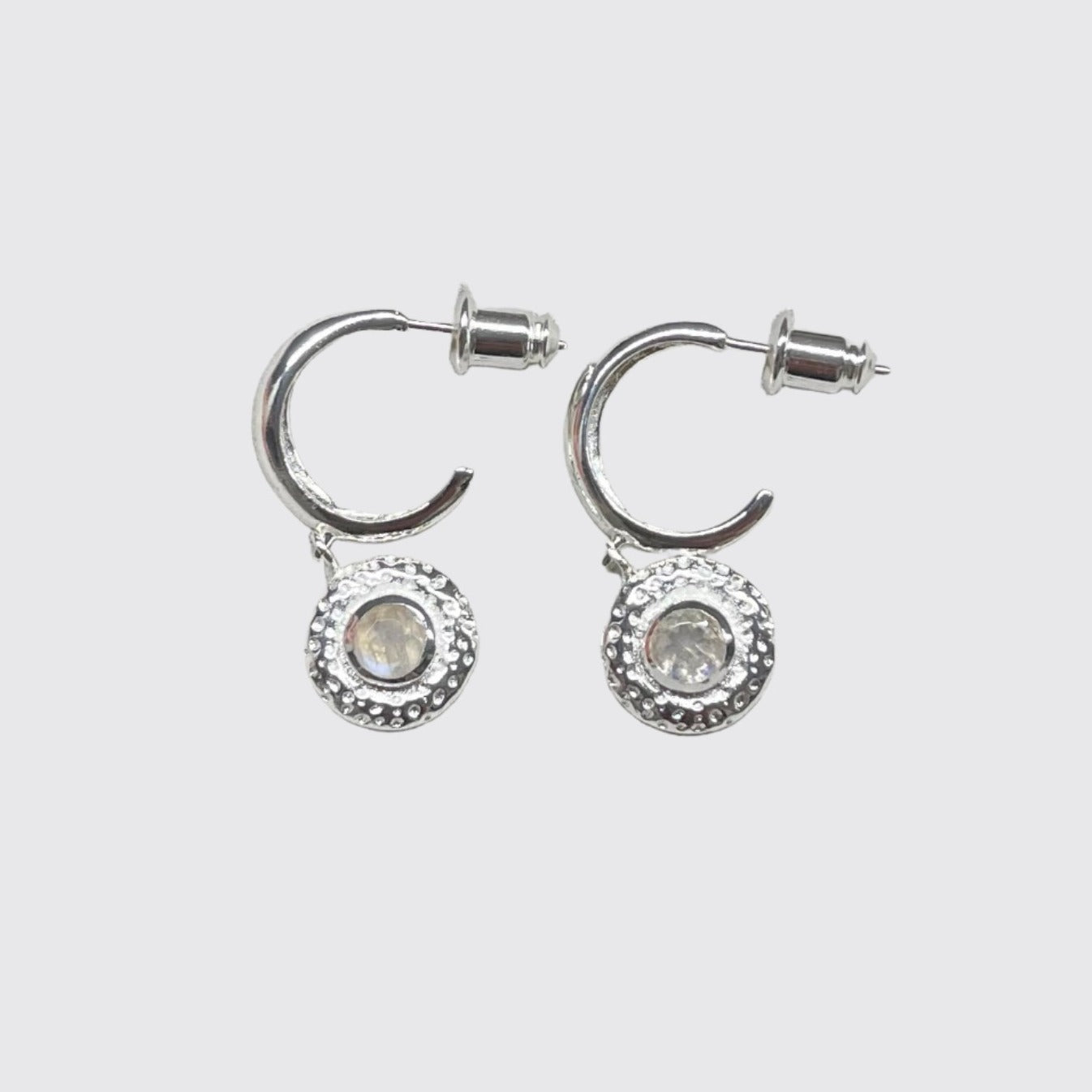 Azuni Luna Gemstone Hoop Earrings Silver