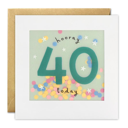 Age 40 Stars Paper Shakies Card