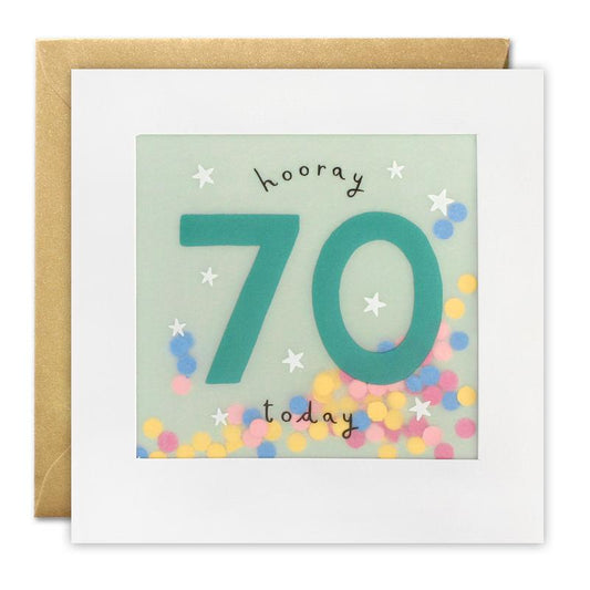 Age 70 Stars Paper Shakies Card