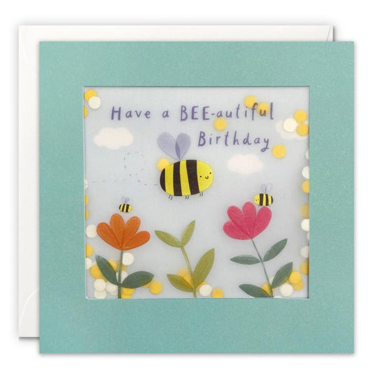 Bee-autiful Birthday Paper Shakies Card Card