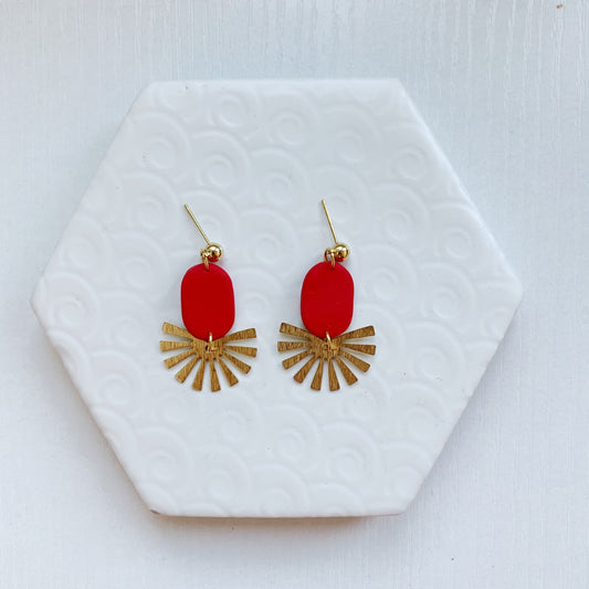 Kismet Klay Mini Sun Coral Earring