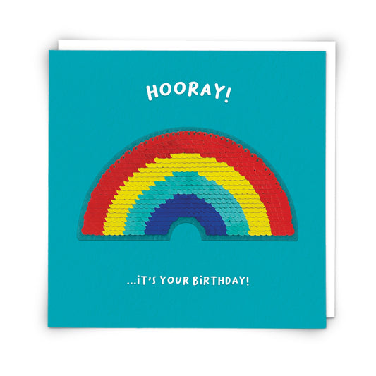 Rainbow sequin card