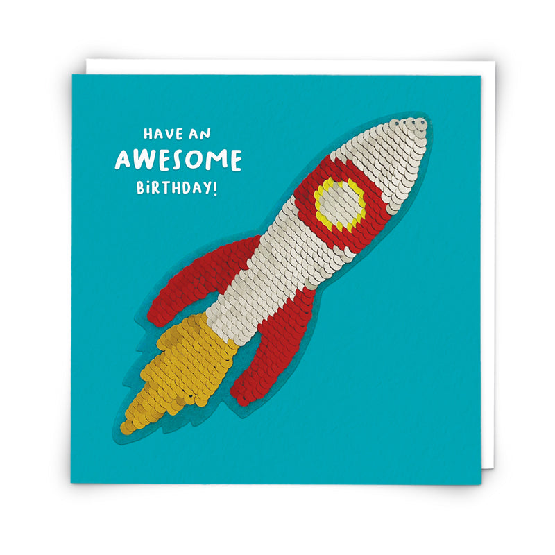 Rocket sequin card