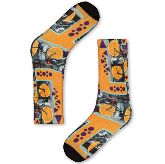 Naked Orange Cycle Print Unisex Bamboo Socks