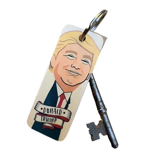 Donald Trump Wooden Keyring